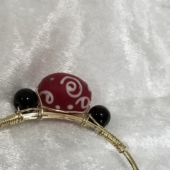 silver tone wired bracelet 2 1/2" opening 1.1976 - Picture 4 of 6